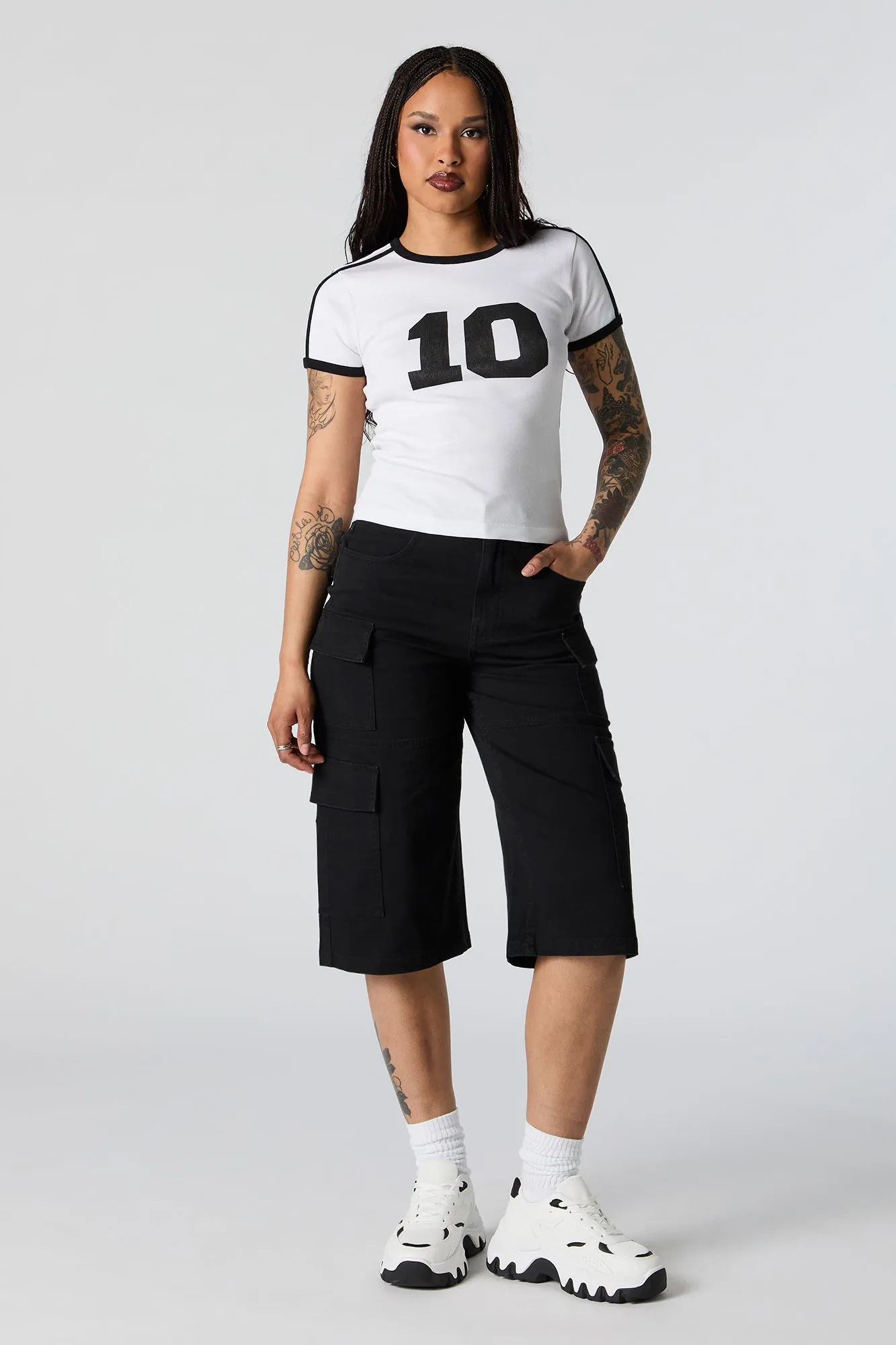 10 Graphic Ringer T-Shirt