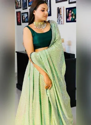 Admirable Green Color Georgette Base Lehenga Choli