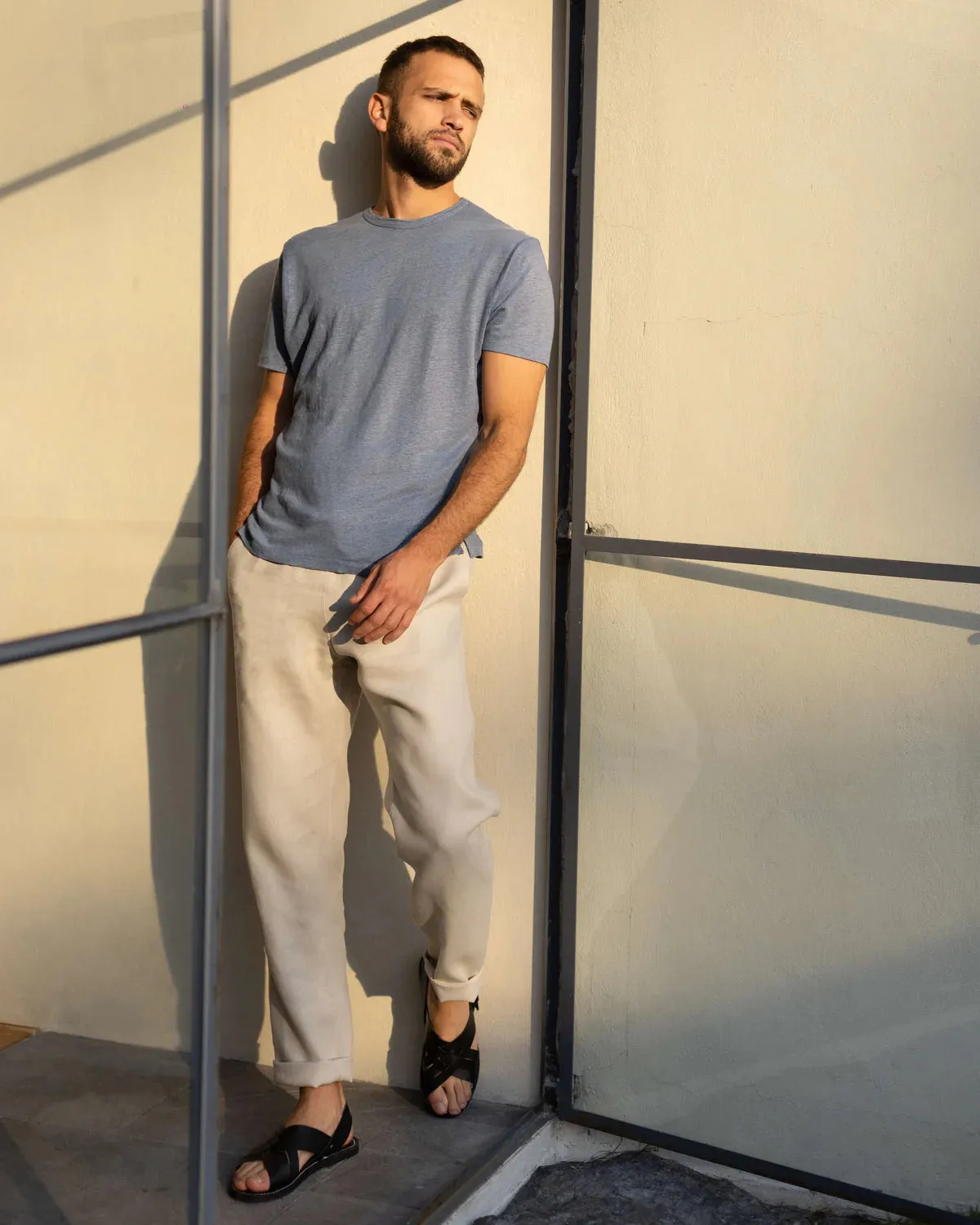 Alex Crane Bone Bo Linen Pant