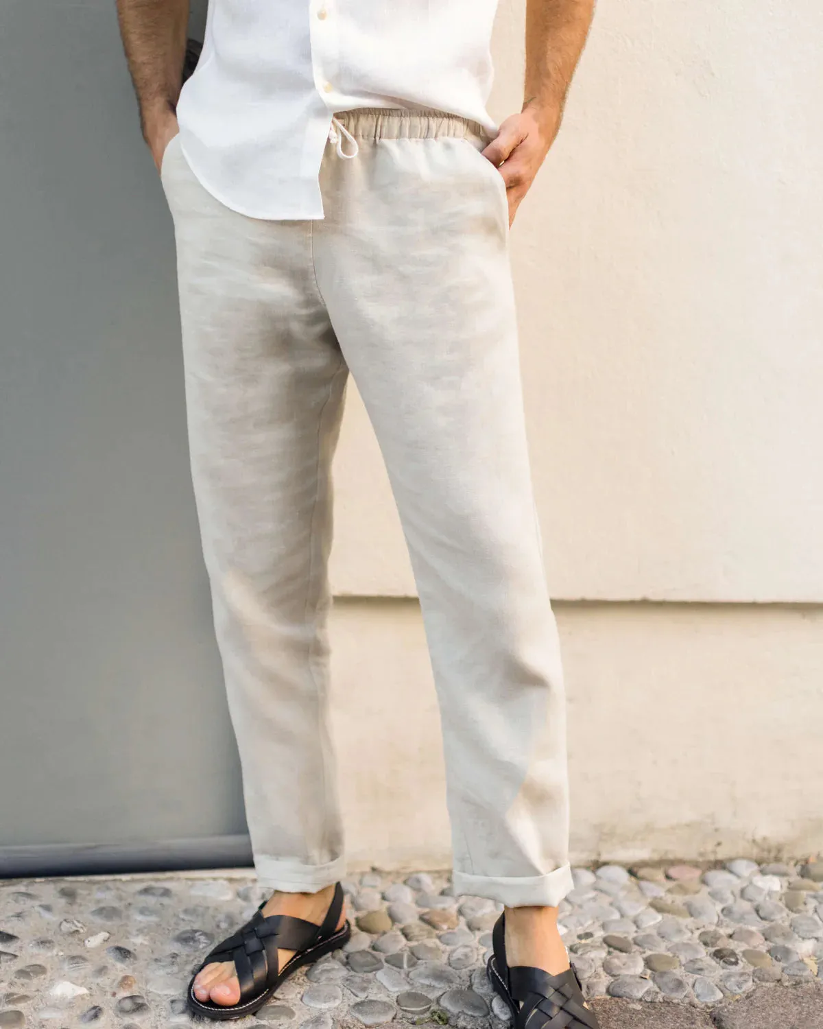 Alex Crane Bone Bo Linen Pant