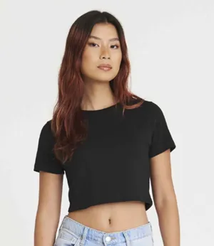 AWDis Ladies Tri-Blend Cropped T-Shirt | Solid Black