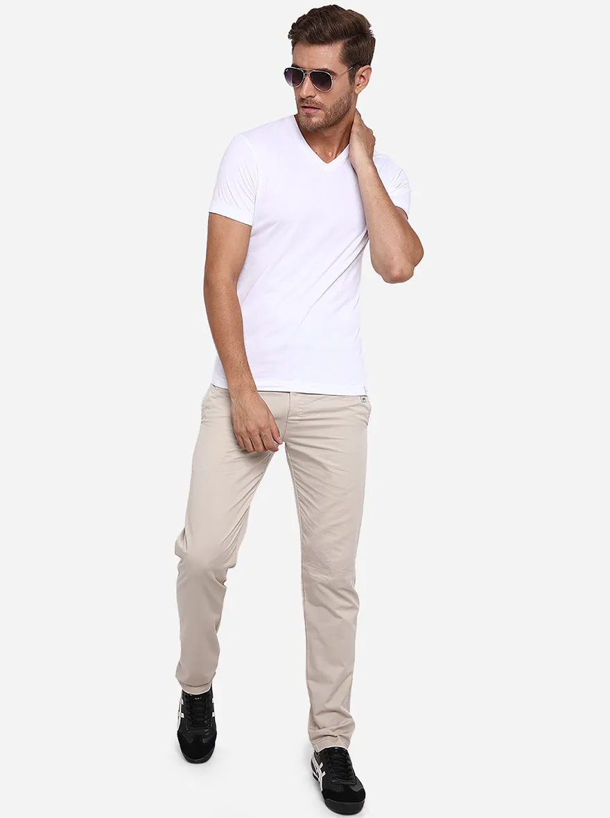 Beige Solid Regular Fit Track Pant | JadeBlue