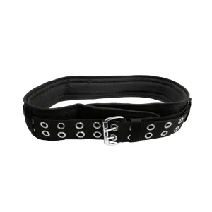 BOSSA 3 in. Black Fabric 2-Prong Wide Padded Comfort Work Belt