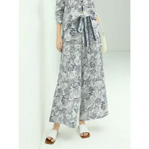 Breezy Tie Waist Wide Leg Floral Pants