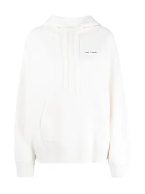 Casablanca Faux Rib Hoodie white