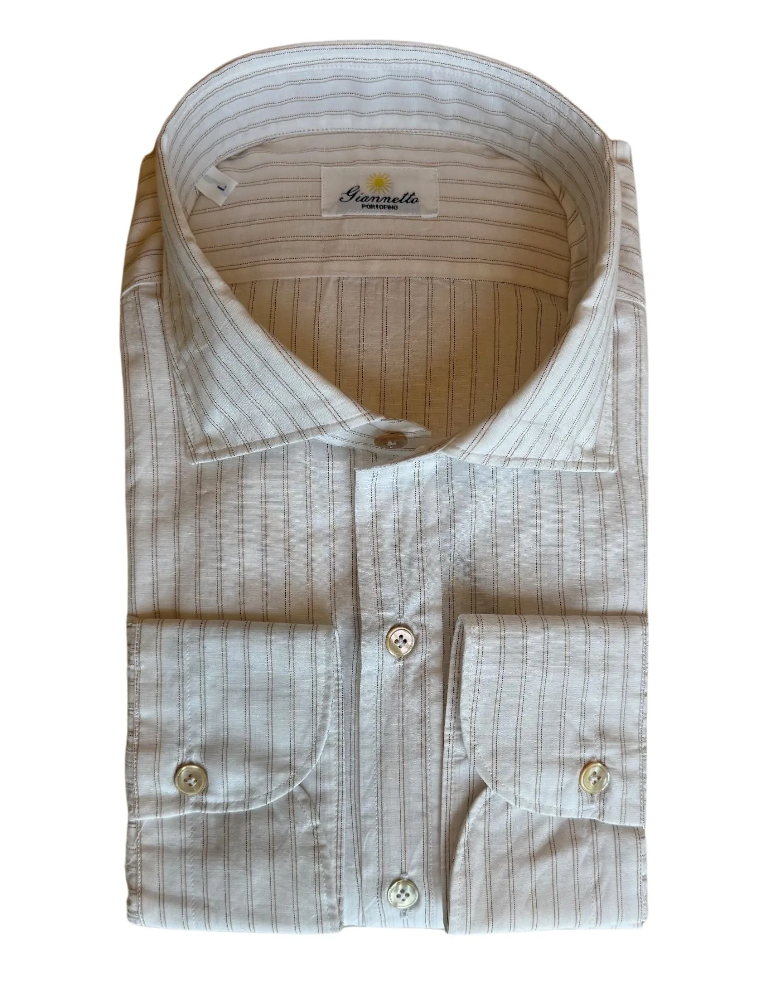 Linen Blend Striped Shirt | Brown Mix