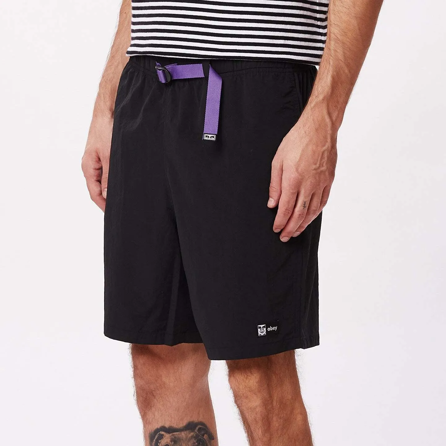 OBEY EASY RELAXED TRACK SHORT BLACK