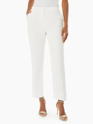 Pique Elastic Back Straight Leg Pants