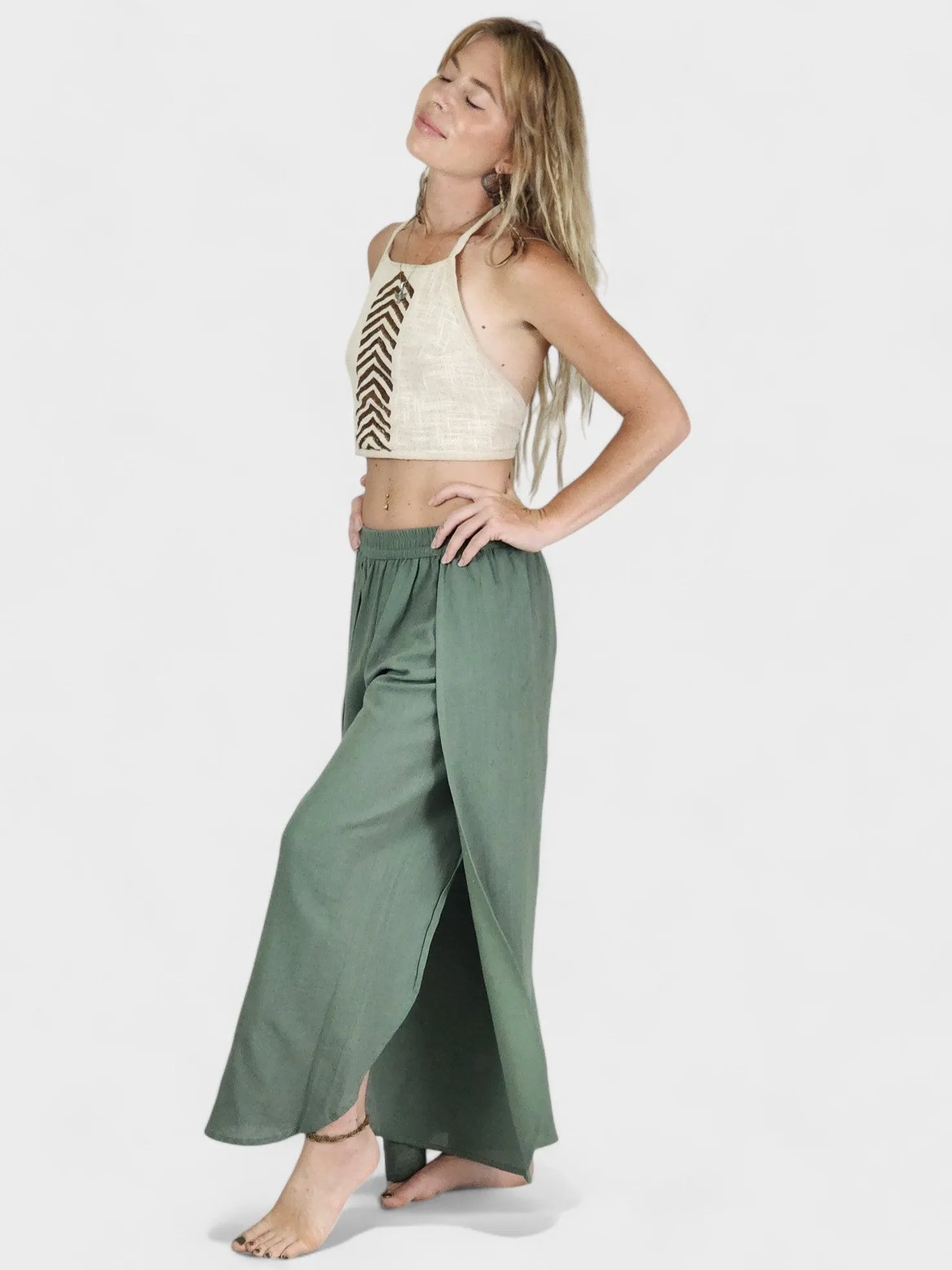 Sage Jute Fly Away Trousers