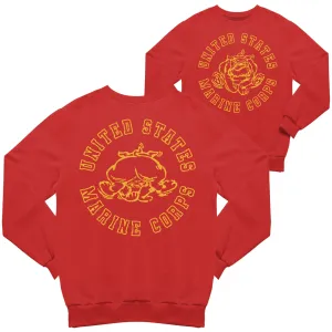 USMC Gold Vintage Bulldog 2-Sided Sweatshirt