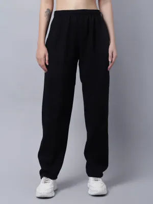 Vimal Jonney Fleece Regular-Fit Black Trackpant for Women