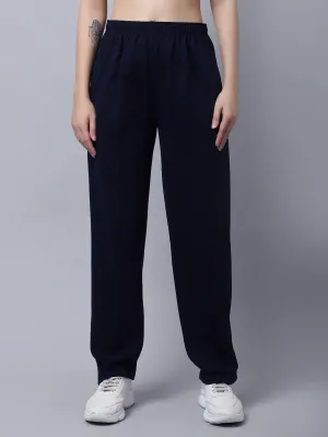 Vimal Jonney Fleece Regular-Fit Navy Blue Trackpant for Women